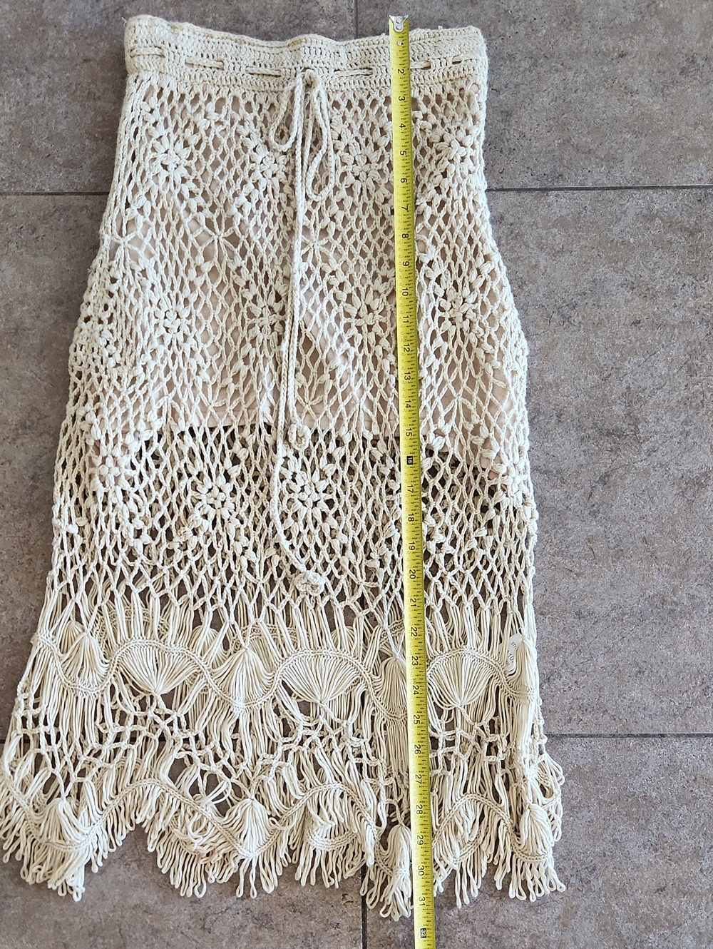 POL Light Tan Crochet Midi Skirt - Picture 6 of 8